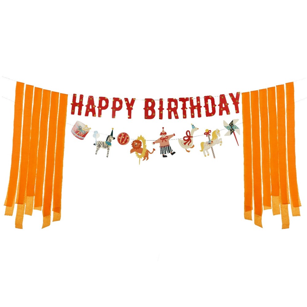 Baner Happy Birthday Cyrk - czerwony, 2,75 m