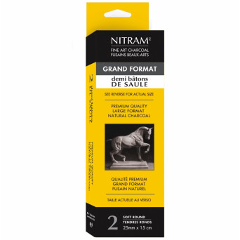 Węgiel Demi Bâton de Saule - Nitram - B+, Extra Soft, 25 mm, 2 szt.