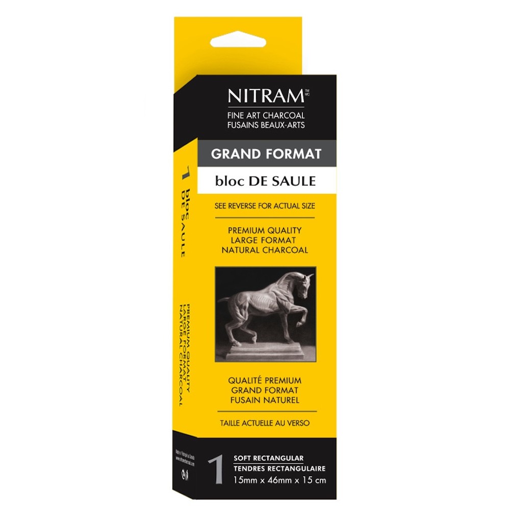 Bloc de Saule fine art charcoal - Nitram - B, Soft, 15 x 46 mm
