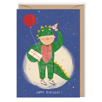 Kartka okolicznościowa 12 x 17 cm - Cudowianki - Urodzinowy Dino