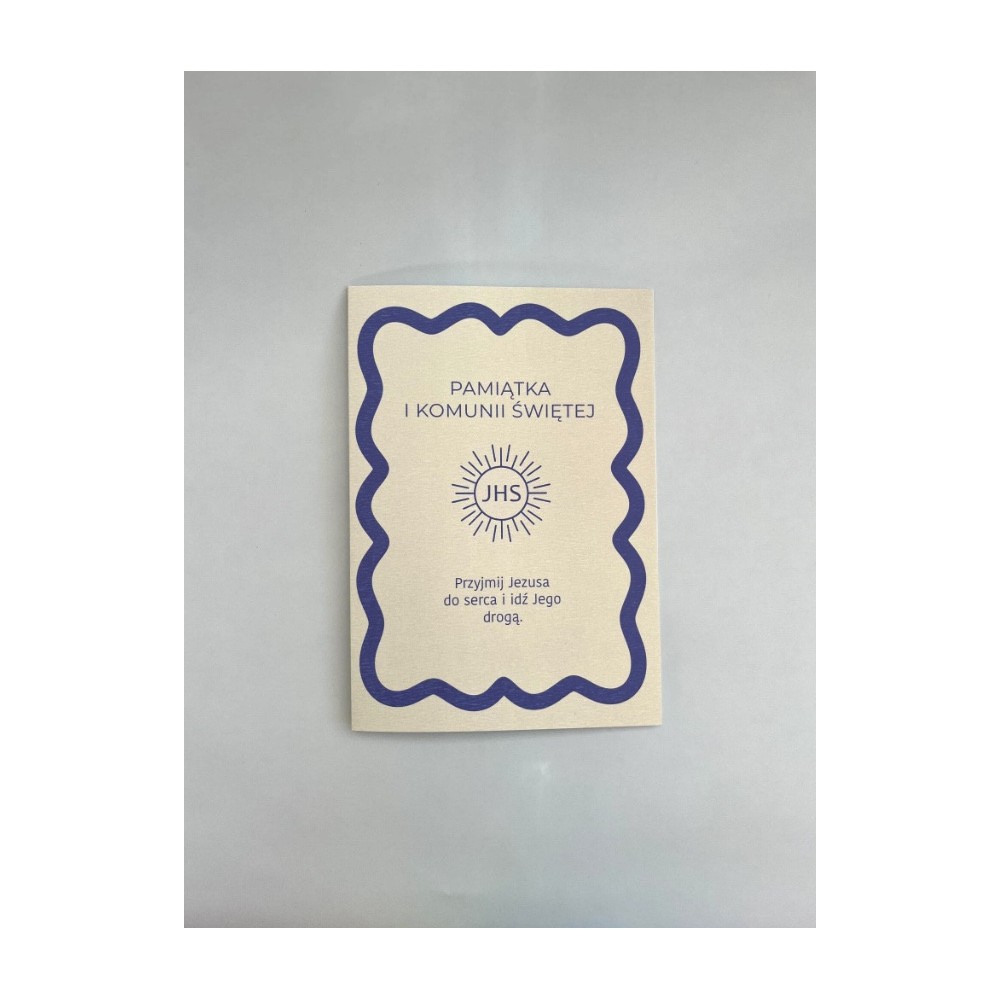Greeting card 12 x 17 cm - Cudowianki - First Communion IHS