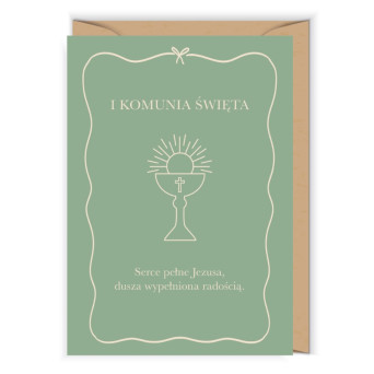 Greeting card 12 x 17 cm - Cudowianki - First Communion Chalice