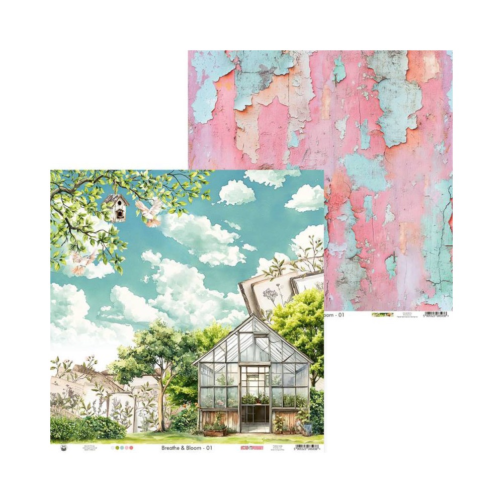Papier do scrapbookingu 30,5 x 30,5 cm - Piątek Trzynastego - Breathe and Bloom 01