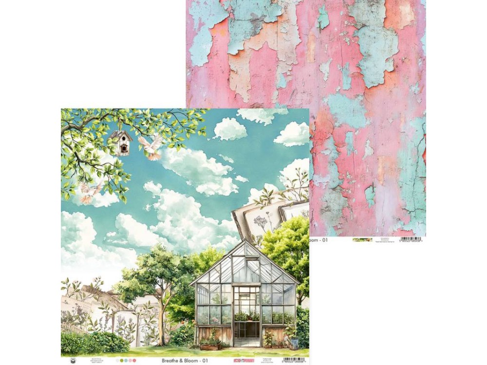 Scrapbooking paper 30,5 x 30,5 cm - Piątek Trzynastego - Breathe and Bloom 01