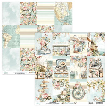 Scrapbooking paper 30,5 x 30,5 cm - Mintay - Bon Voyage 06