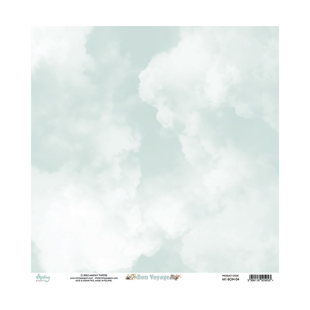 Scrapbooking paper 30,5 x 30,5 cm - Mintay - Bon Voyage 04