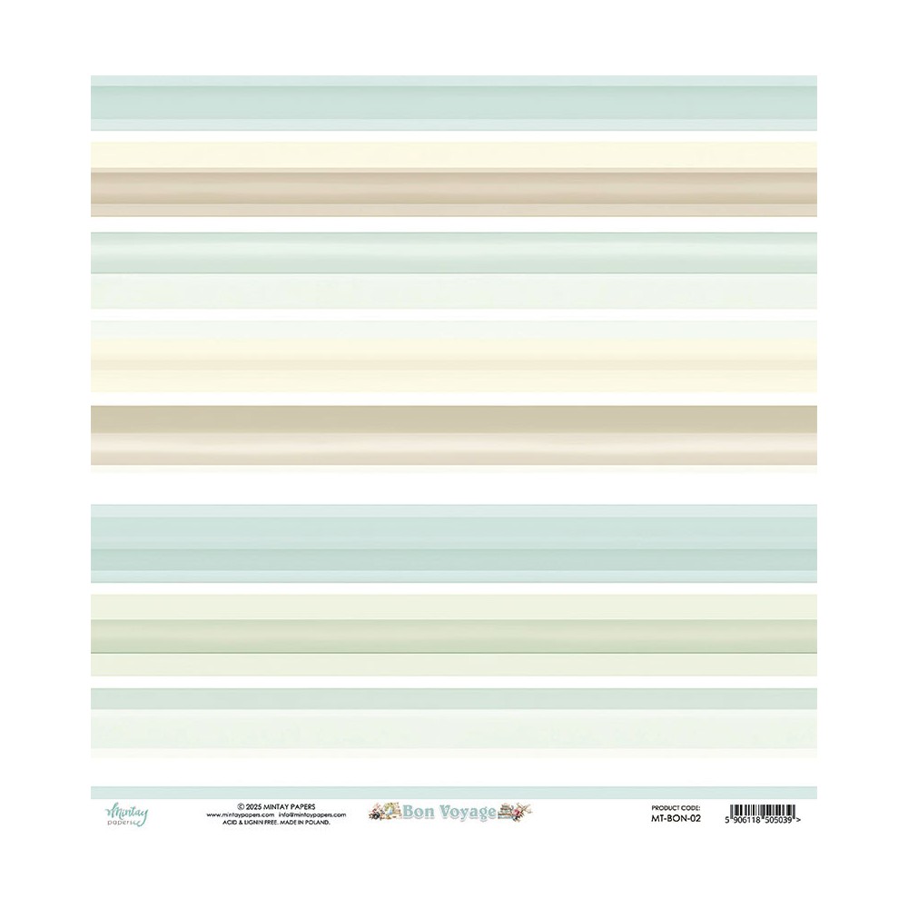 Scrapbooking paper 30,5 x 30,5 cm - Mintay - Bon Voyage 02