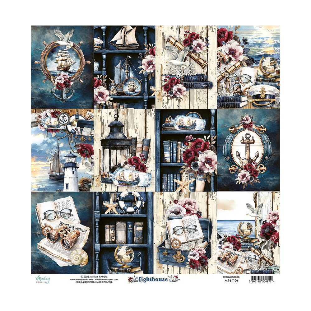 Scrapbooking paper 30,5 x 30,5 cm - Mintay - Lighthouse 06