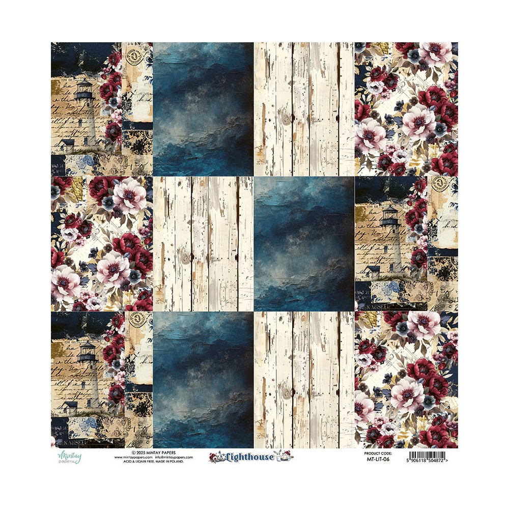 Scrapbooking paper 30,5 x 30,5 cm - Mintay - Lighthouse 06