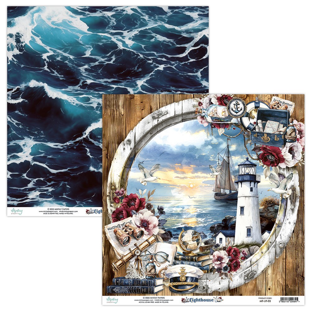 Scrapbooking paper 30,5 x 30,5 cm - Mintay - Lighthouse 03