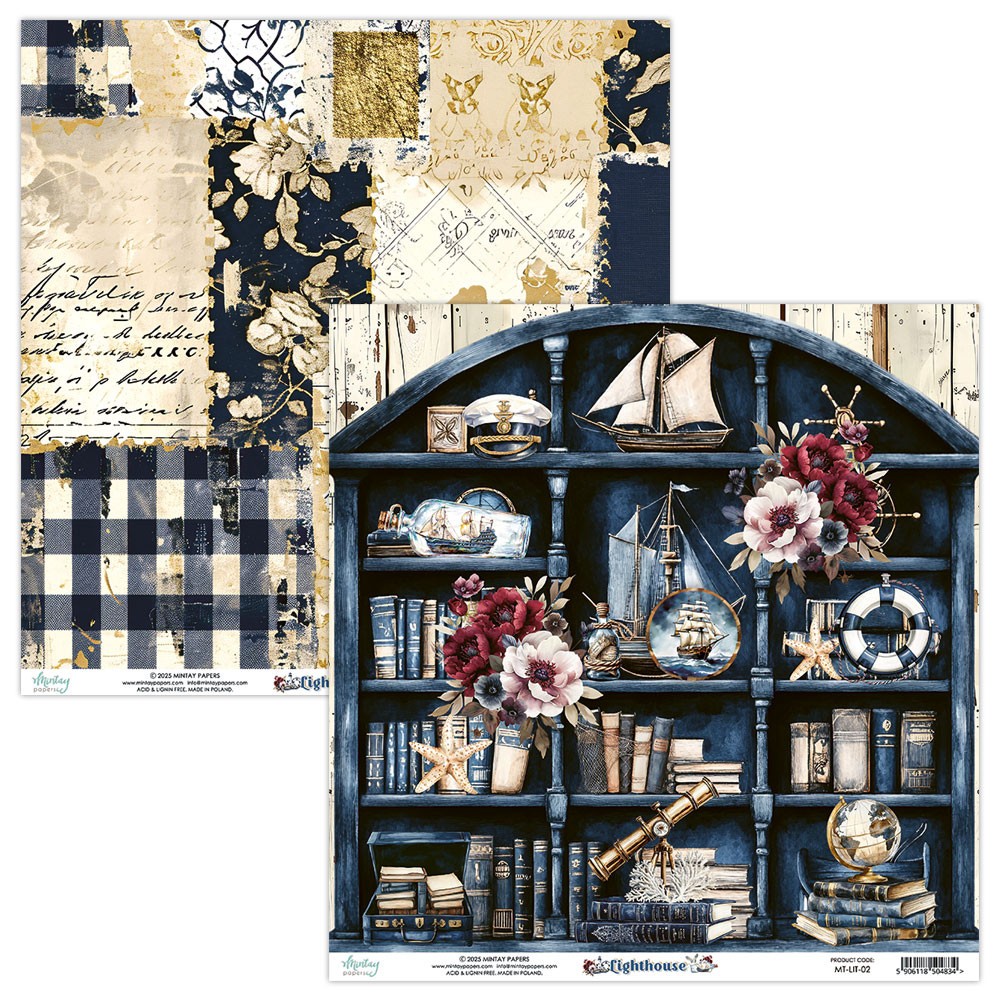 Scrapbooking paper 30,5 x 30,5 cm - Mintay - Lighthouse 02