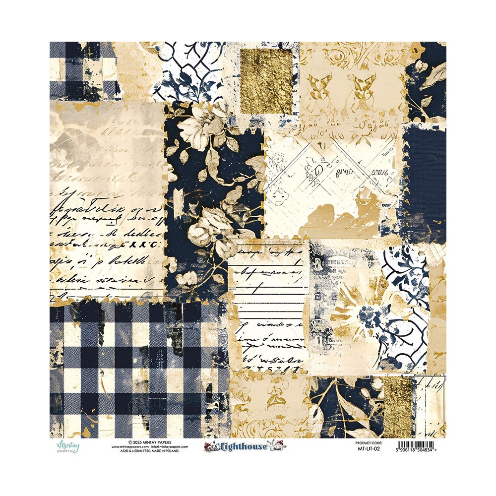 Scrapbooking paper 30,5 x 30,5 cm - Mintay - Lighthouse 02