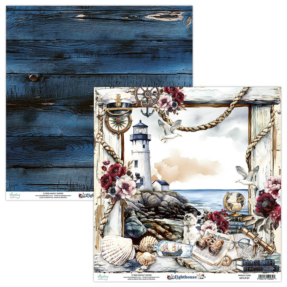 Scrapbooking paper 30,5 x 30,5 cm - Mintay - Lighthouse 01