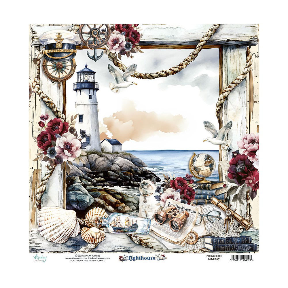 Papier do scrapbookingu 30,5 x 30,5 cm - Mintay - Lighthouse 01