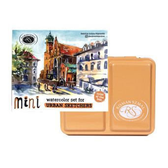 Set of Aquarius watercolor paints Mini Urban Sketchers Apricot - Roman Szmal - 8 colors