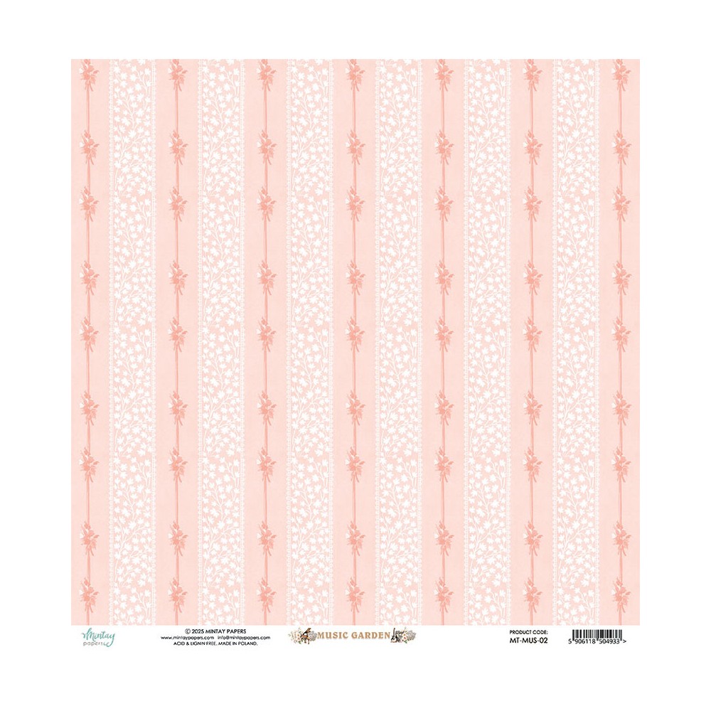 Papier do scrapbookingu 30,5 x 30,5 cm - Mintay - Music Garden 02