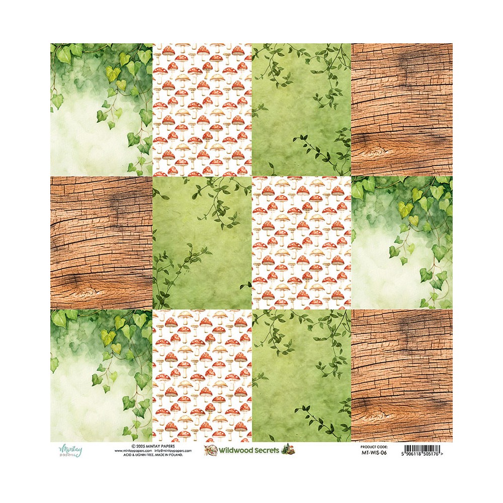 Papier do scrapbookingu 30,5 x 30,5 cm - Mintay - Wildwood Secrets 06