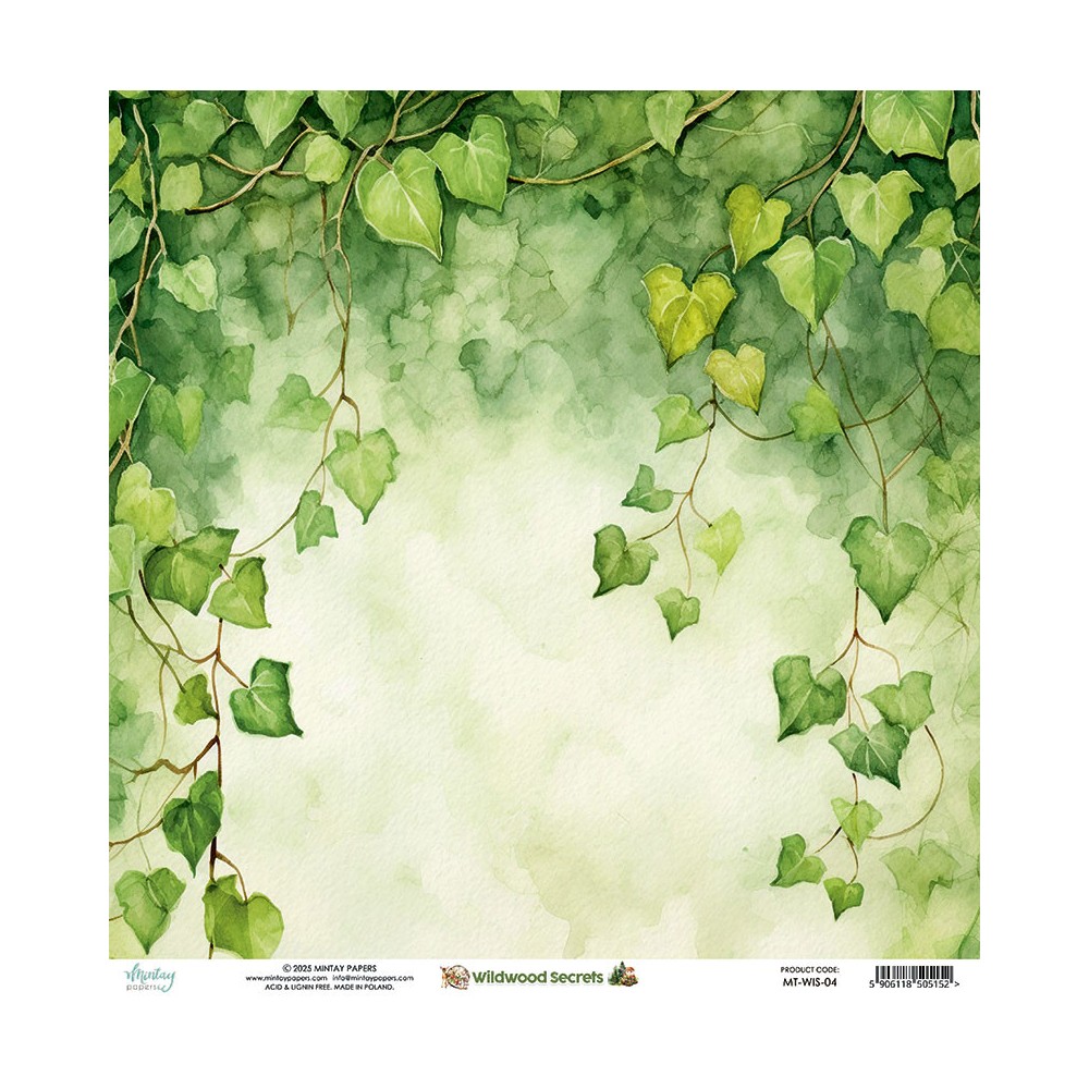 Scrapbooking paper 30,5 x 30,5 cm - Mintay - Wildwood Secrets 04