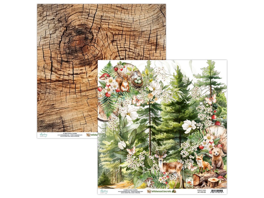 Papier do scrapbookingu 30,5 x 30,5 cm - Mintay - Wildwood Secrets 03