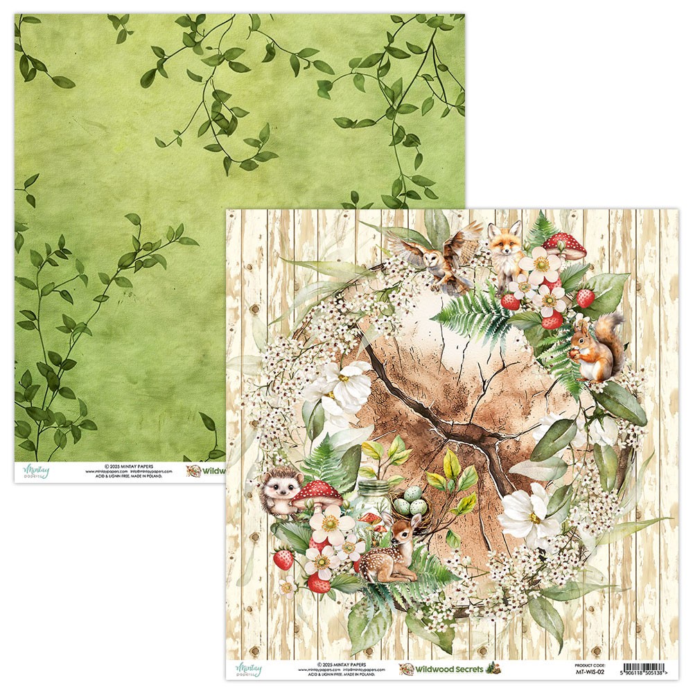 Scrapbooking paper 30,5 x 30,5 cm - Mintay - Wildwood Secrets 02