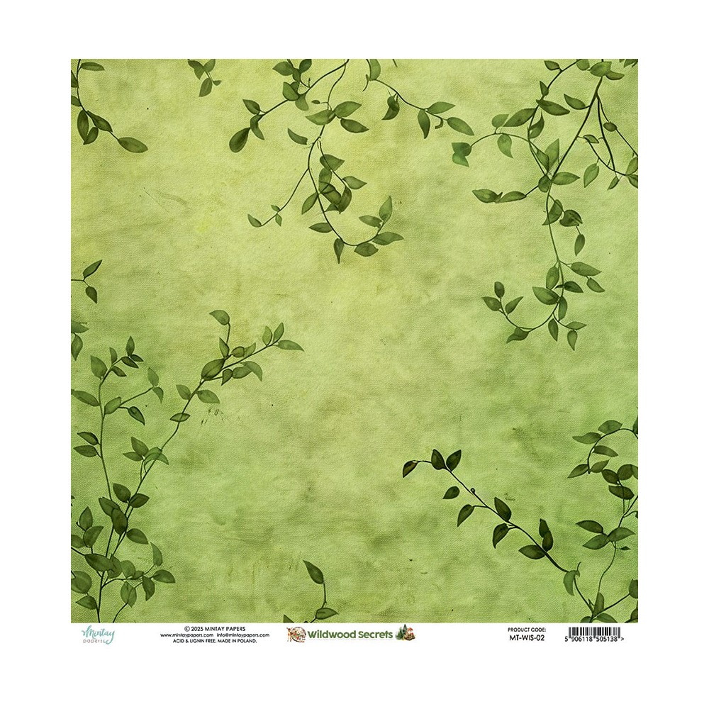 Papier do scrapbookingu 30,5 x 30,5 cm - Mintay - Wildwood Secrets 02
