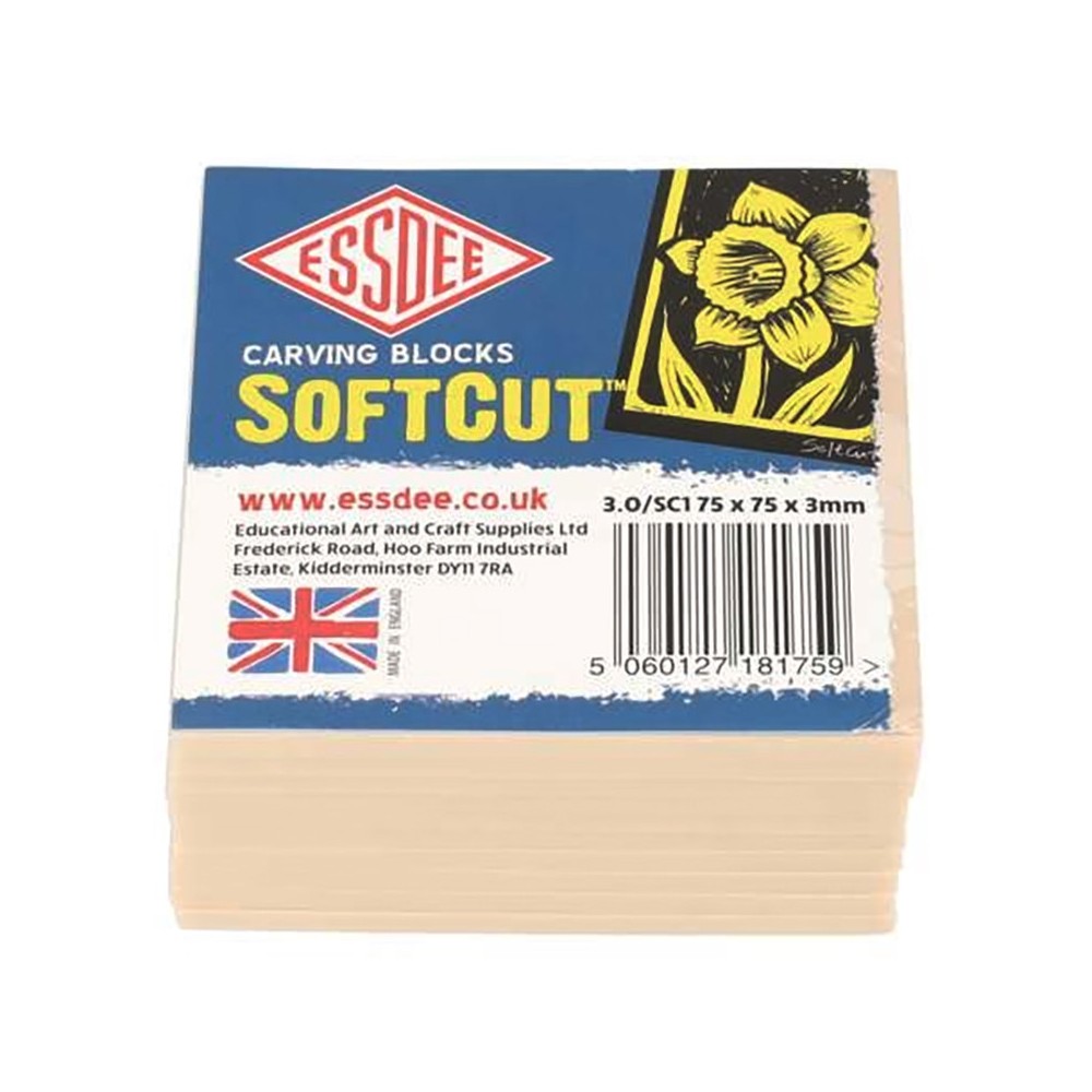 Printmakers Craving Blocks SoftCut - Essdee - 75 x 75 x 3 mm, 10 pcs.
