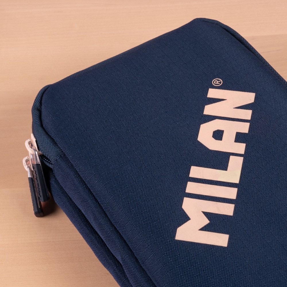 2-Level pencil case with supplies 430 - Milan - navy blue