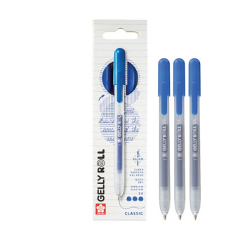 Zestaw długopisów żelowych Gelly Roll Classic - Sakura - Blue, 0,40 mm, 3 szt.