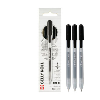 Zestaw długopisów żelowych Gelly Roll Classic - Sakura - Black, 0,40 mm, 3 szt.
