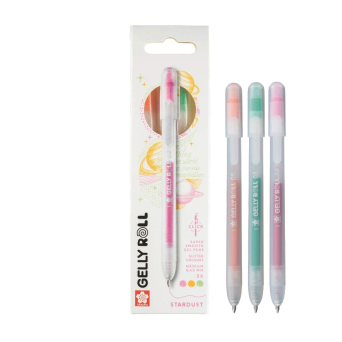 Zestaw długopisów żelowych Gelly Roll Stardust 3B - Sakura - 0,45 mm, 3 szt.