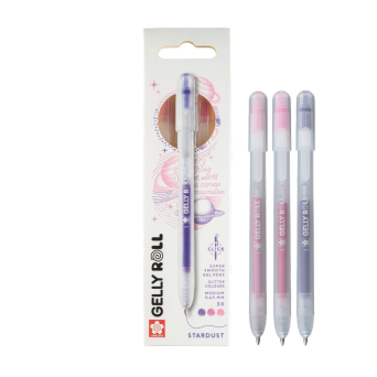 Zestaw długopisów żelowych Gelly Roll Stardust 3C - Sakura - 0,45 mm, 3 szt.