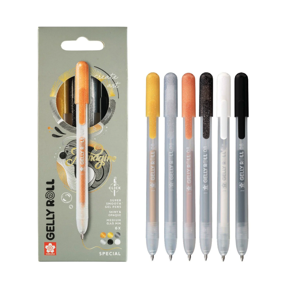 Zestaw długopisów żelowych Gelly Roll Special - Sakura - 0,45 mm, 6 szt.