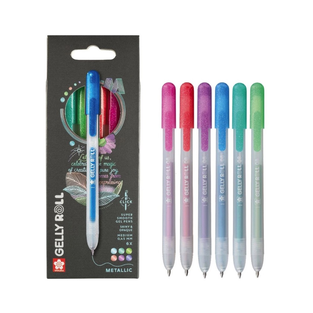 Set of Gelly Roll Metallic pens - Sakura - 0,45 m, 6 pcs.