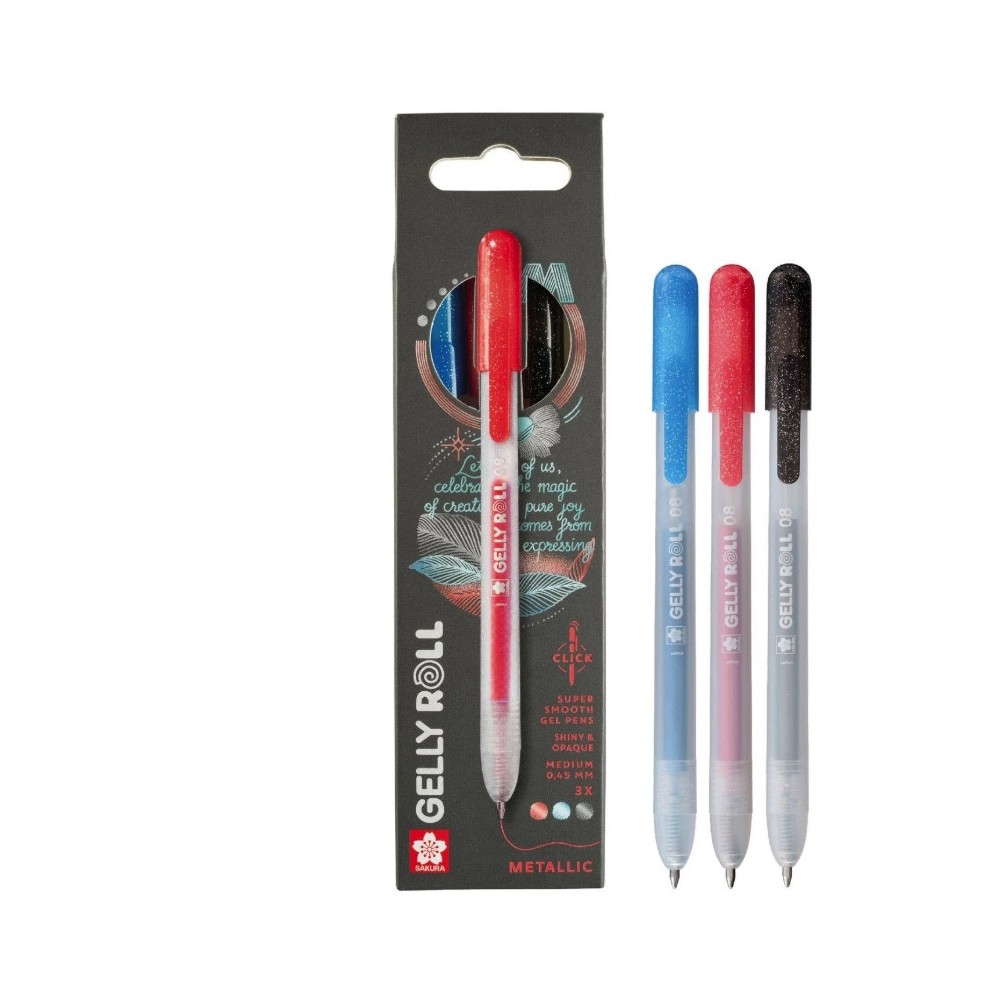 Set of Gelly Roll Metallic pens 3A - Sakura - 0,45 m, 3 pcs.