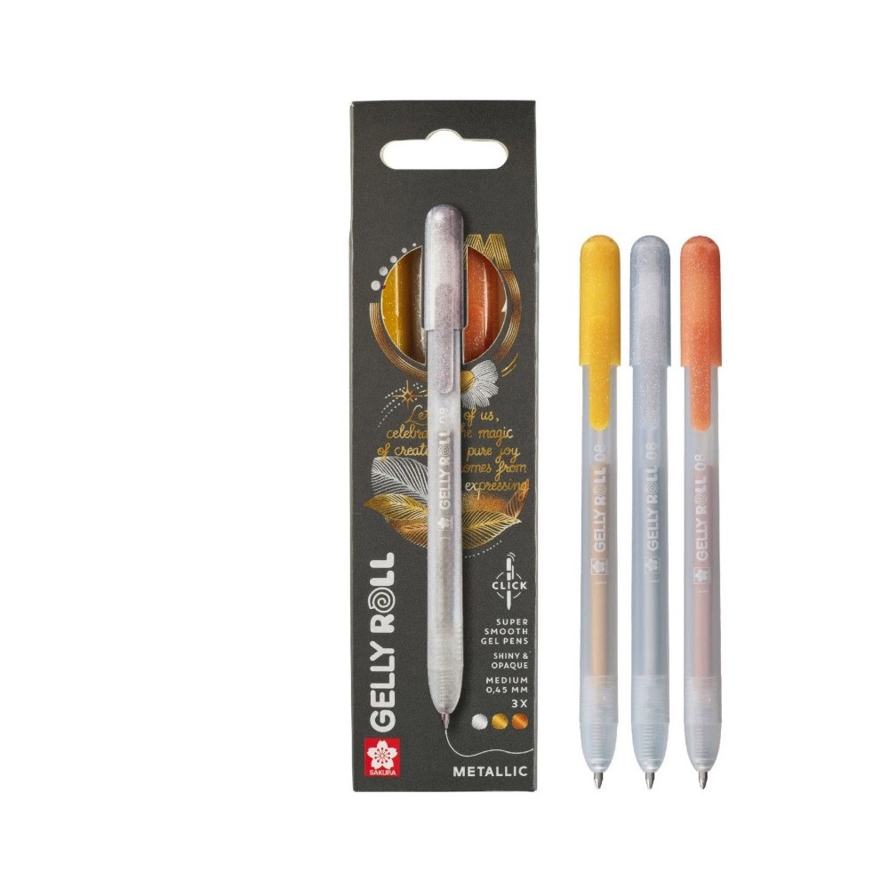Set of Gelly Roll Metallic pens 3B - Sakura - 0,45 m, 3 pcs.