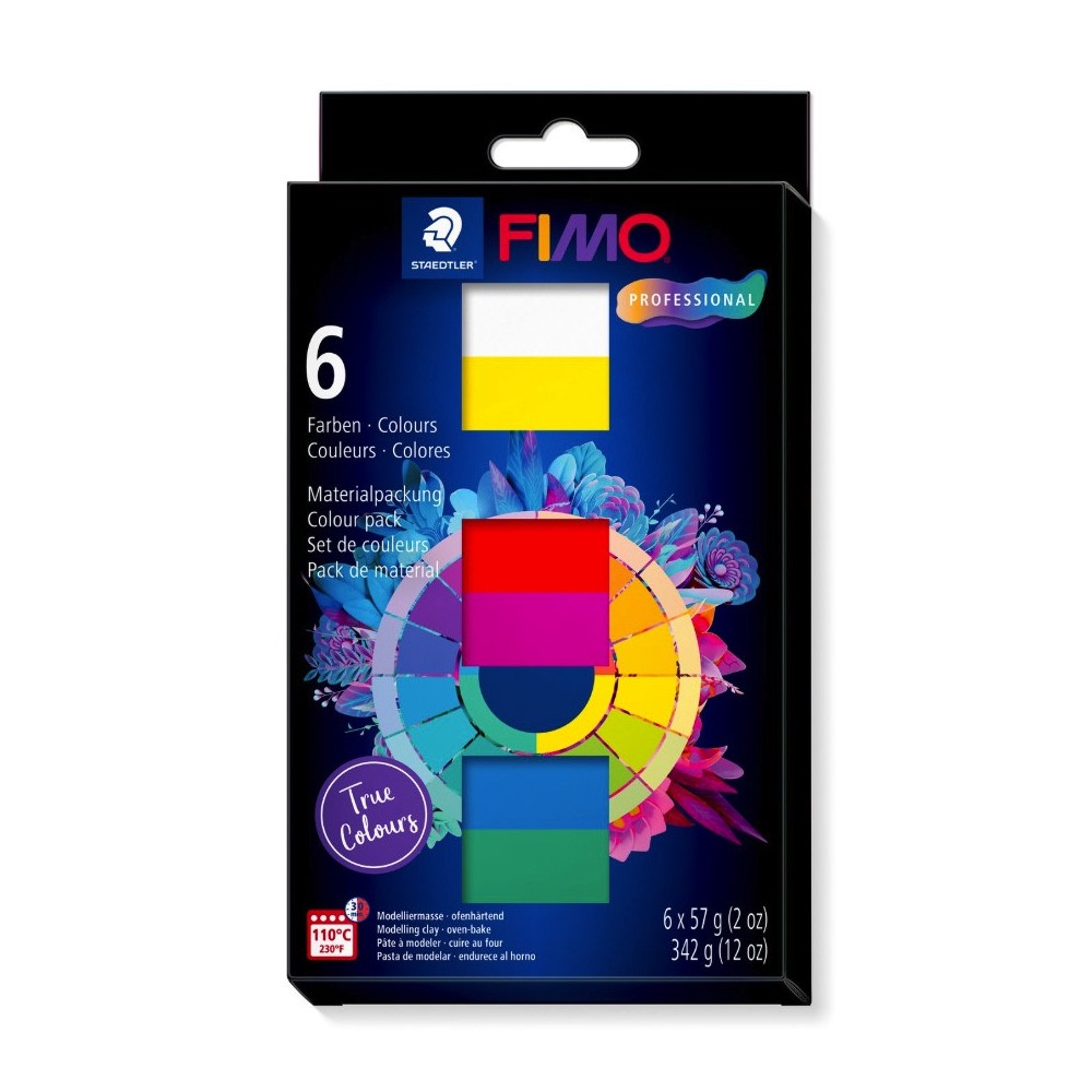 Zestaw masy termoutwardzalnej Fimo Professional True Colors - Staedtler - 6 x 57 g