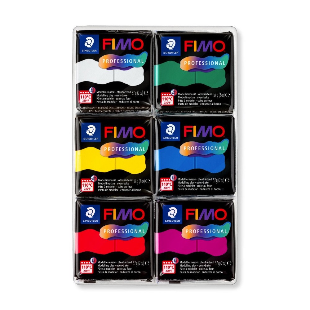 Zestaw masy termoutwardzalnej Fimo Professional True Colors - Staedtler - 6 x 57 g