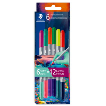 Zestaw dwustronnych pisaków Twin Color - Staedtler - ciemne, 6 szt.