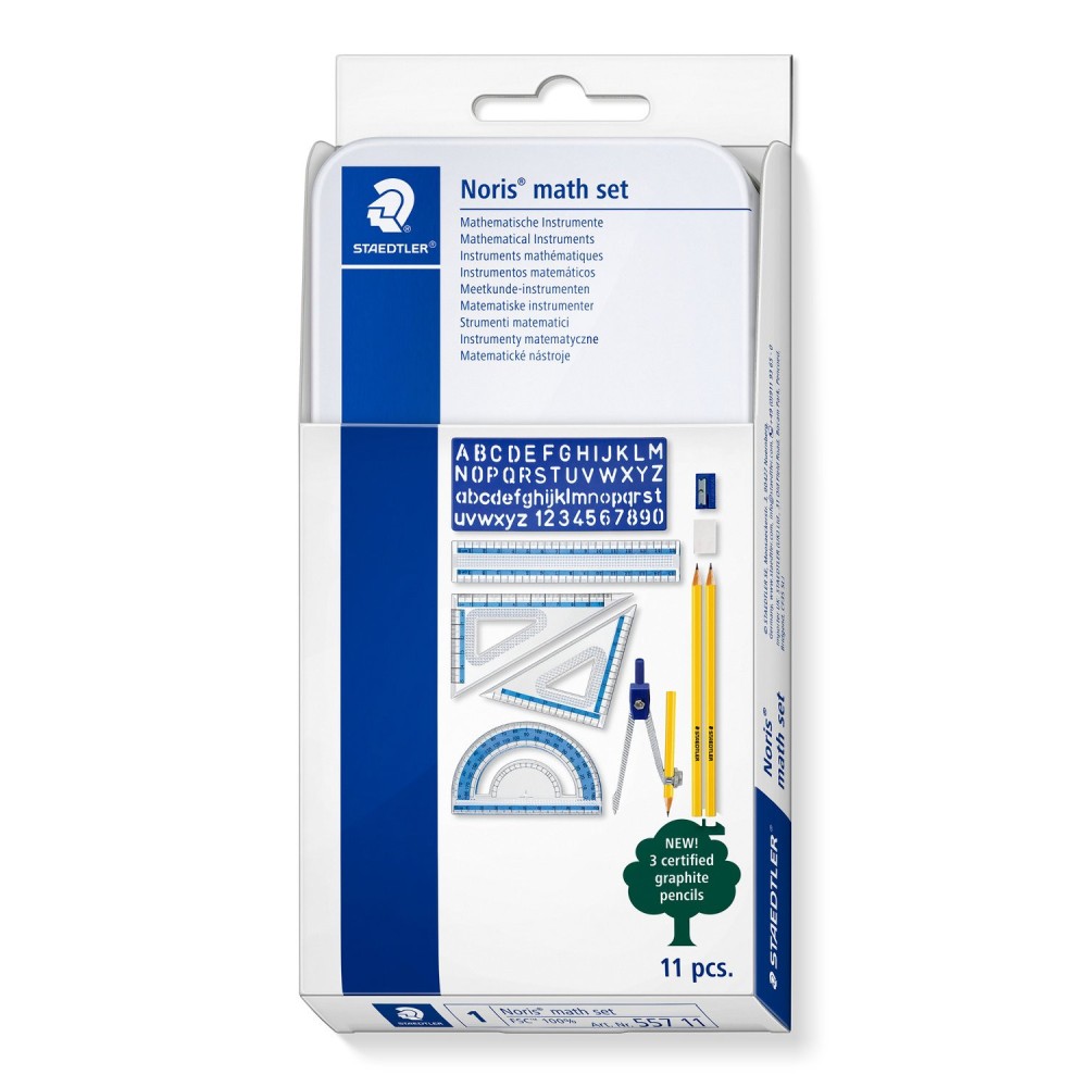Zestaw geometryczny w metalowym etui - Staedtler - 11 szt.