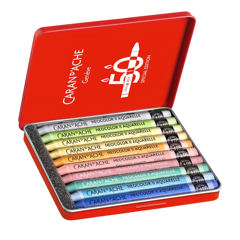 Neocolor II Pastel water-soluble wax pencils set - Caran d'Ache - 10 pcs.