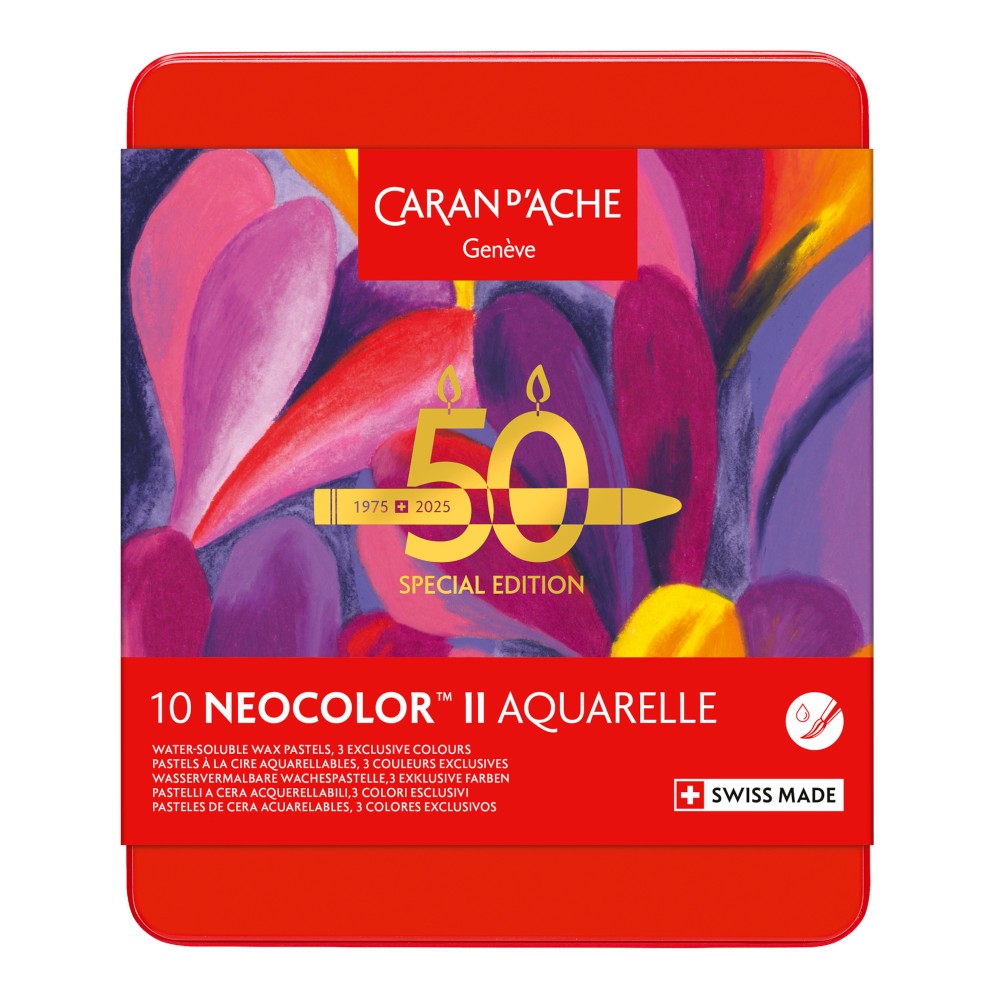 Neocolor II Pop water-soluble wax pencils set - Caran d'Ache - 10 pcs.