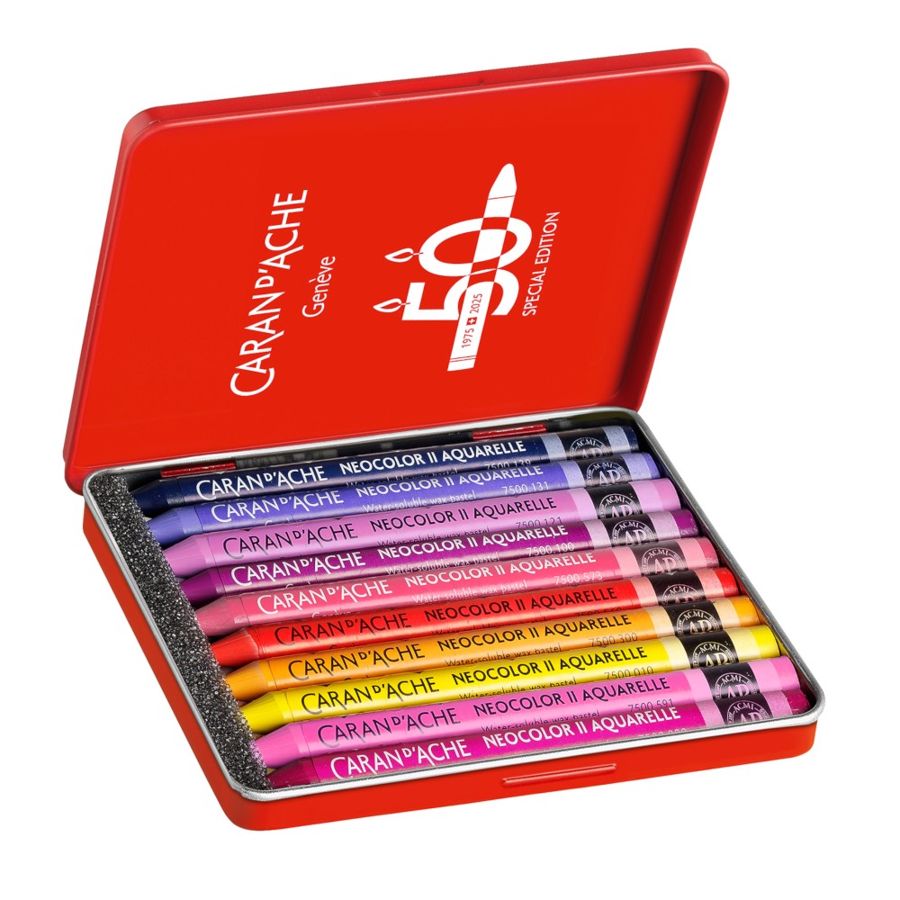 Neocolor II Pop water-soluble wax pencils set - Caran d'Ache - 10 pcs.