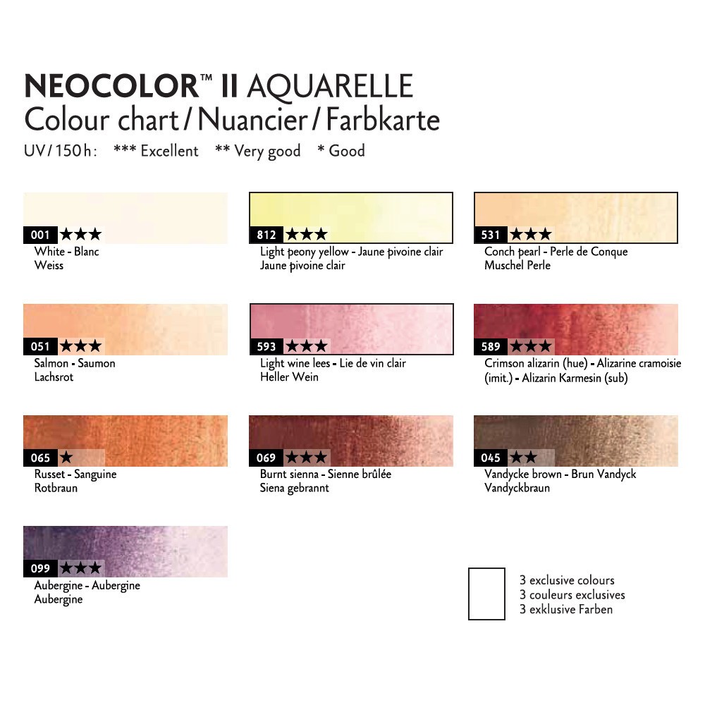 Neocolor II Portrait water-soluble wax pencils set - Caran d'Ache - 10 pcs.