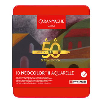 Neocolor II Dark water-soluble wax pencils set - Caran d'Ache - 10 pcs.