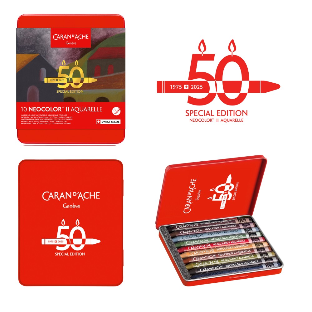 Zestaw pasteli akwarelowych Neocolor II Dark - Caran d'Ache - 10 szt.