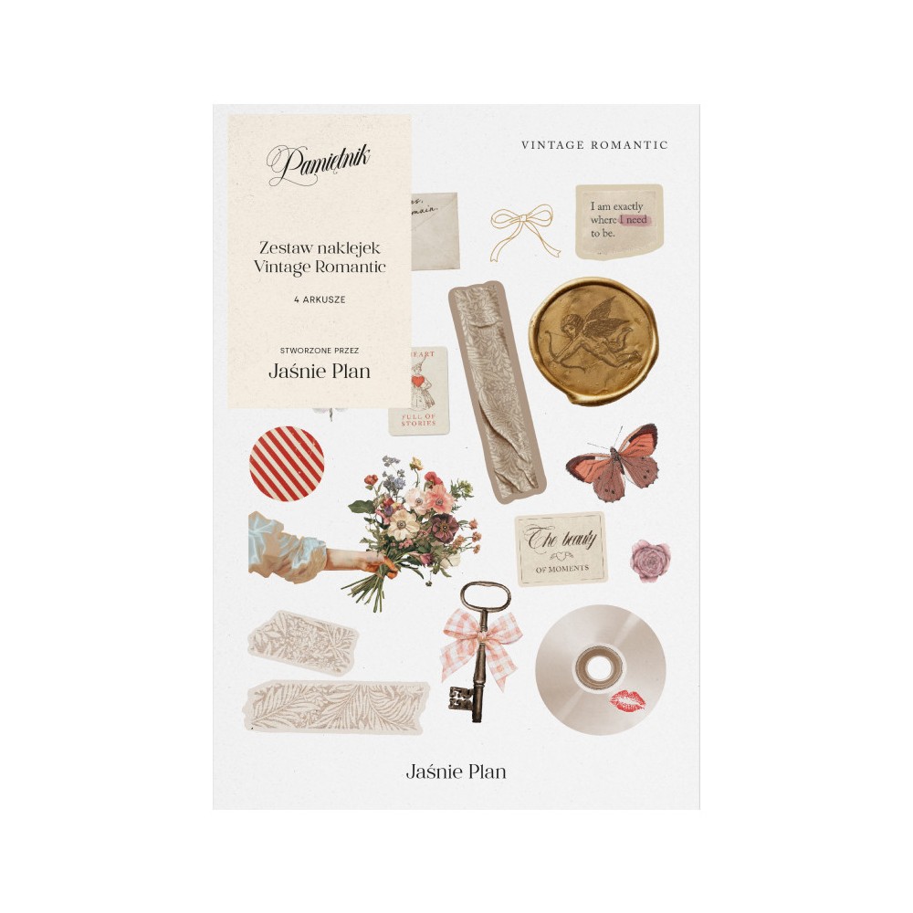 Diary stickers Vintage Romantic - Jaśnie Plan