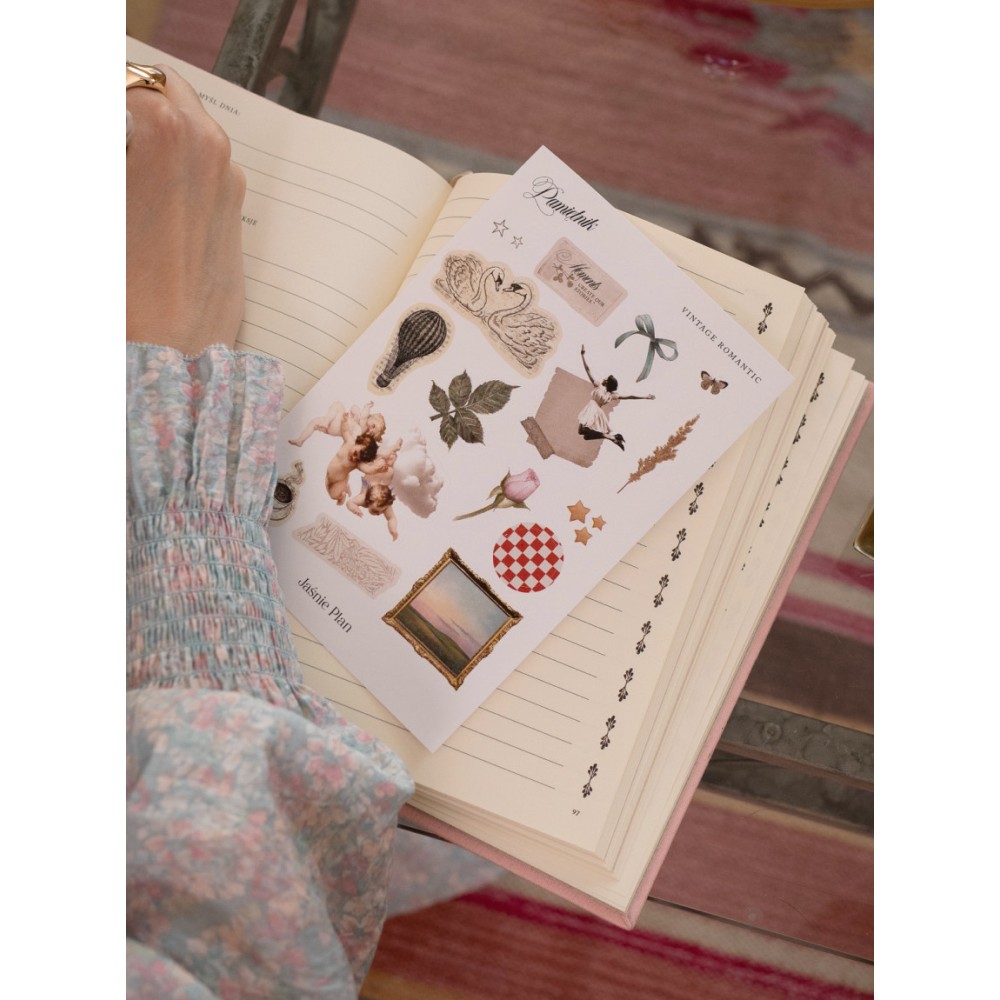 Zestaw naklejek Vintage Romantic do pamiętnika - Jaśnie Plan