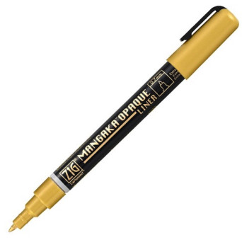 ZIG Cartoonist Mangaka Opaque Liner pen - Kuretake - Gold, 0,7 mm