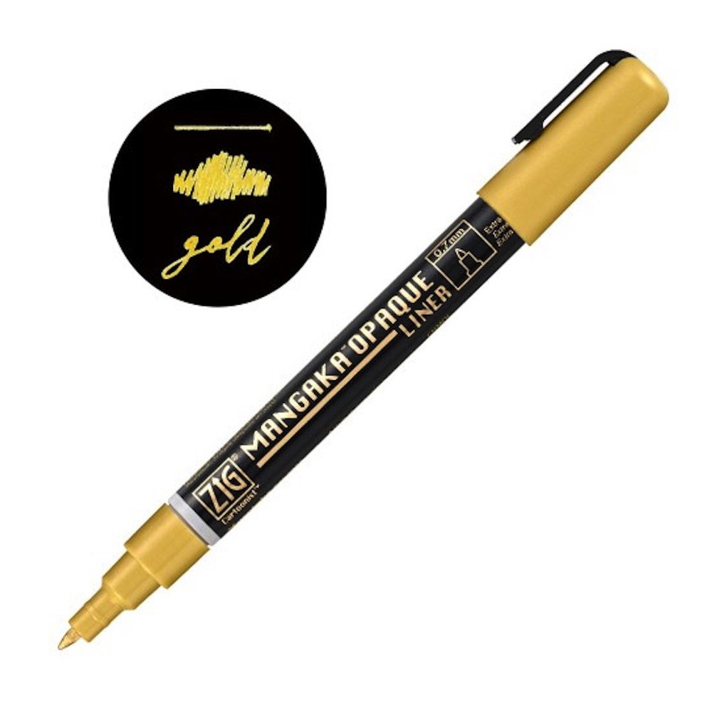 ZIG Cartoonist Mangaka Opaque Liner pen - Kuretake - Gold, 0,7 mm