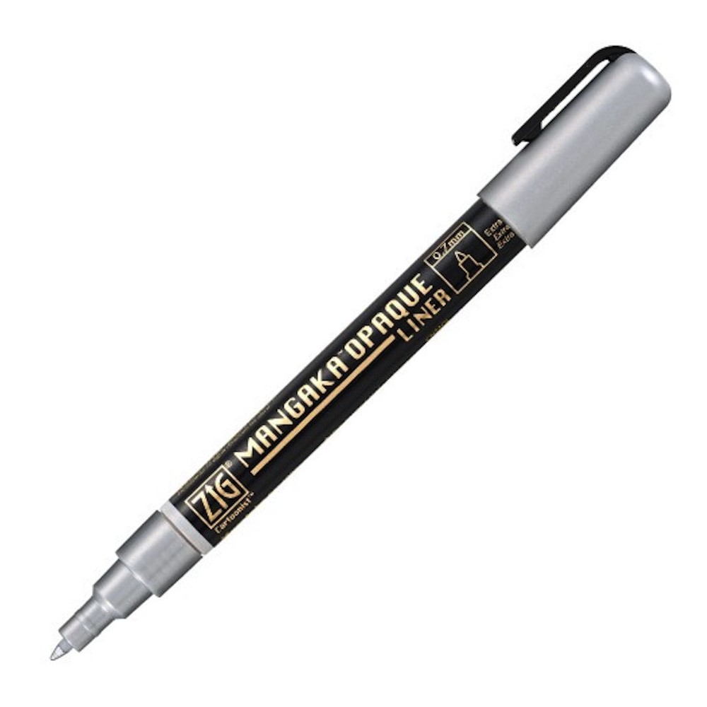 Pisak ZIG Cartoonist Mangaka Opaque Liner - Kuretake - srebrny, 0,7 mm